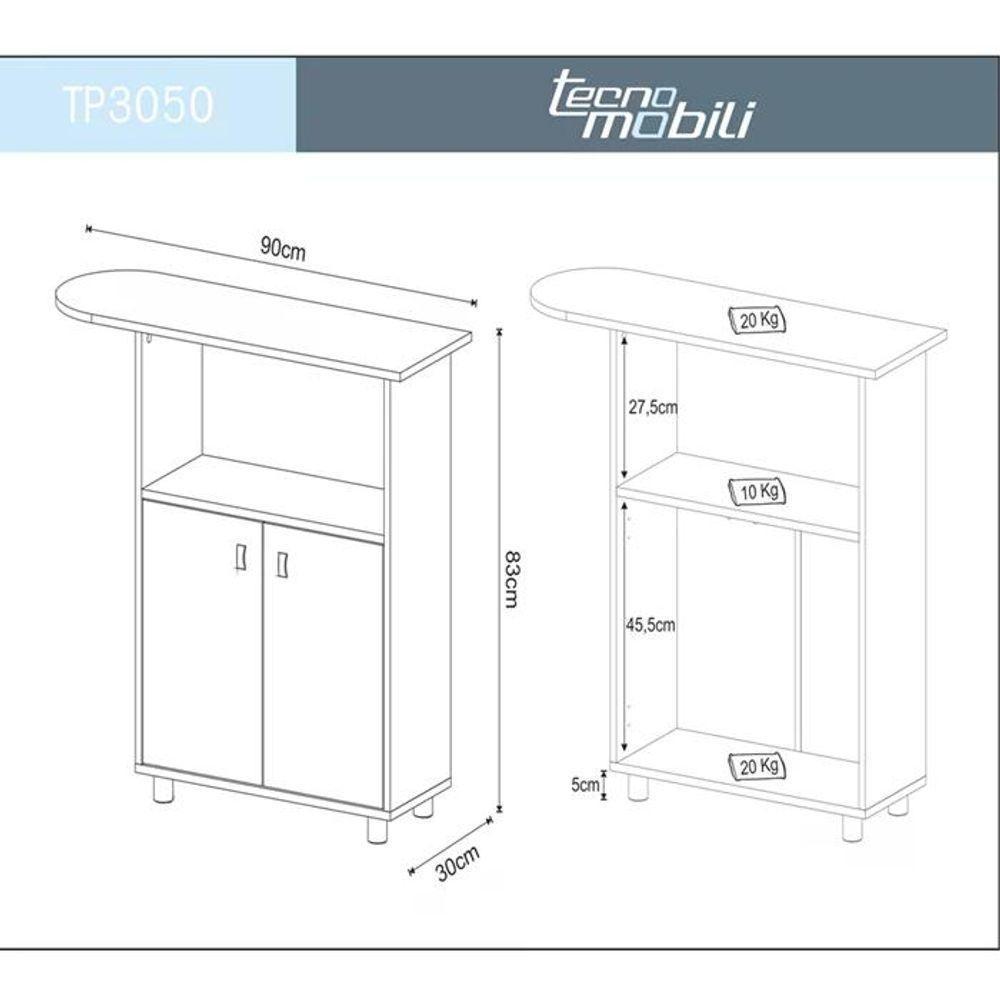 Tabua De Passar Roupa 2 Portas Tp3050 Branco Branco - 4