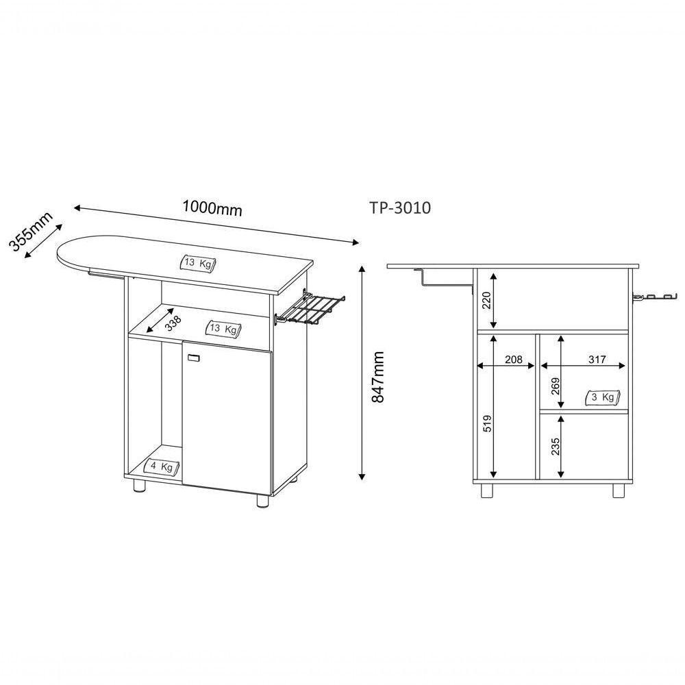 Tabua De Passar Roupa 1 Porta Tp3010 Branco Branco - 2