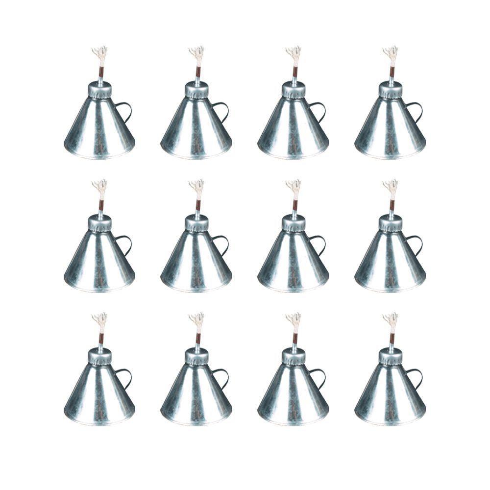 Kit Lamparina Com 12 Peças Em Aço Galvanizado - Cor: Branco - 1