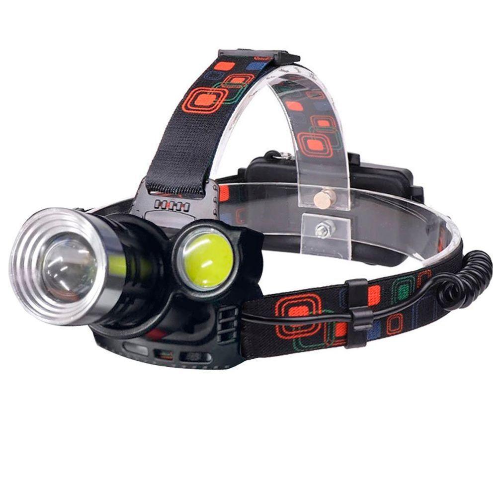 Lanterna Cabeça Recarregável 3 Led ângulo Ajustável - 1