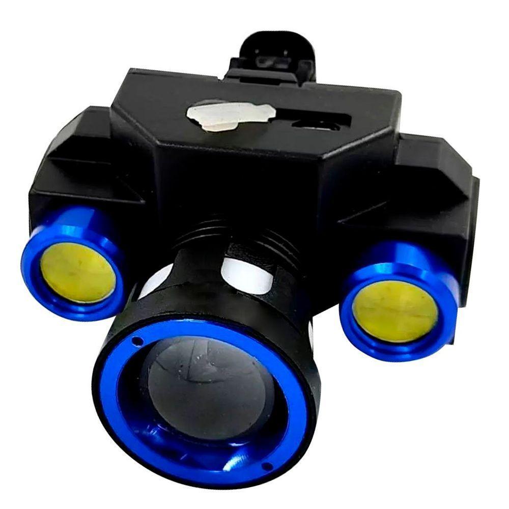 Lanterna De Cabeça Recarregável Com Zoom Usb 3 Leds - 1