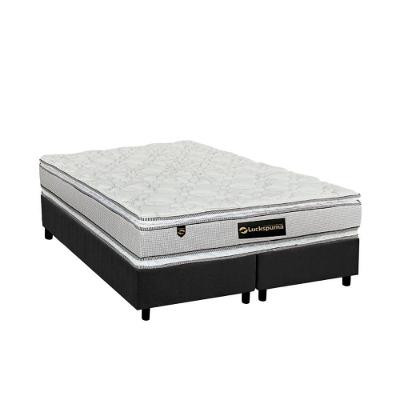 Cama Box King: Colchão Molas Enadas Luckspuma Master Lucksfaction Plus + Base Gray(193X203)