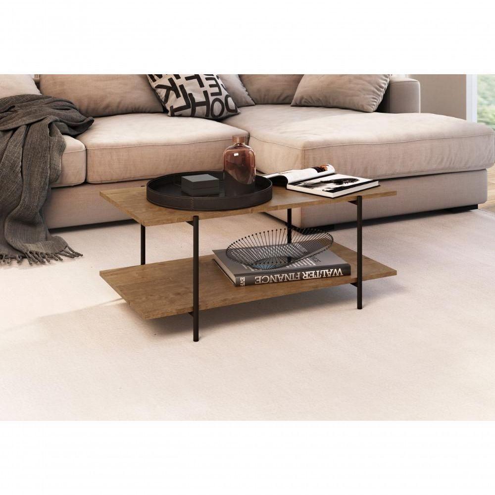 Mesa De Centro Para Sala 27870 Vermont Preto Fosco - 3