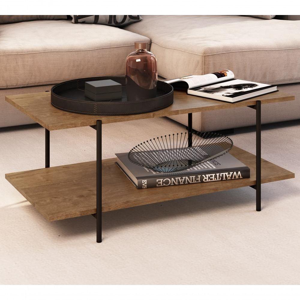 Mesa De Centro Para Sala 27870 Vermont Preto Fosco - 6