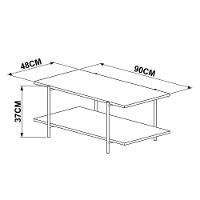 Mesa De Centro Para Sala 27870 Vermont Preto Fosco - 5