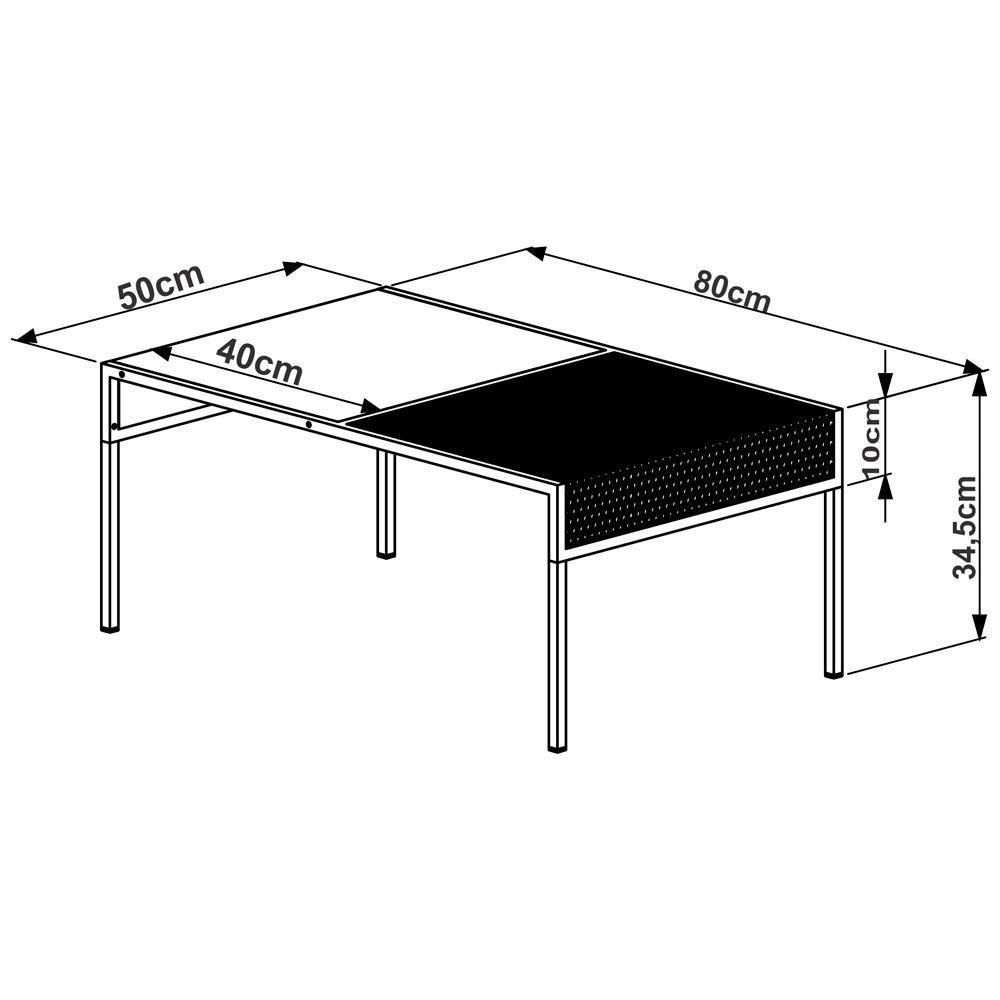 Mesa De Centro 80Cm Est Aço York Hanover Artesano Hanover - 2