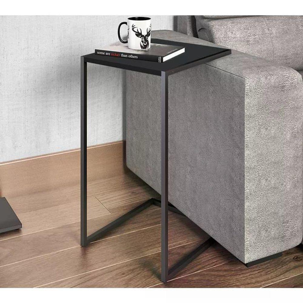 Mesa Lateral 27820 Linha Complementos Preto Artesano Preto Preto - 2