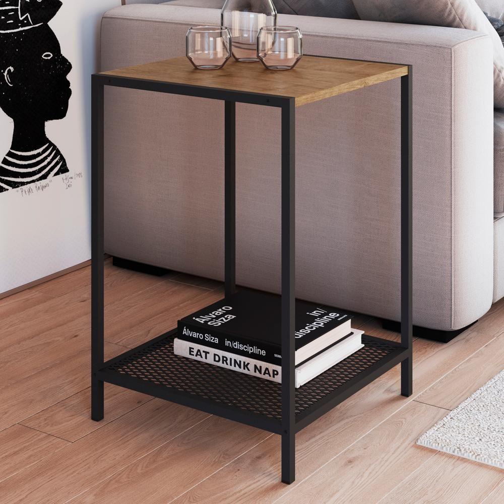 Mesa Lateral Quadrada 40X40Cm Est Aço York Vermont - 4