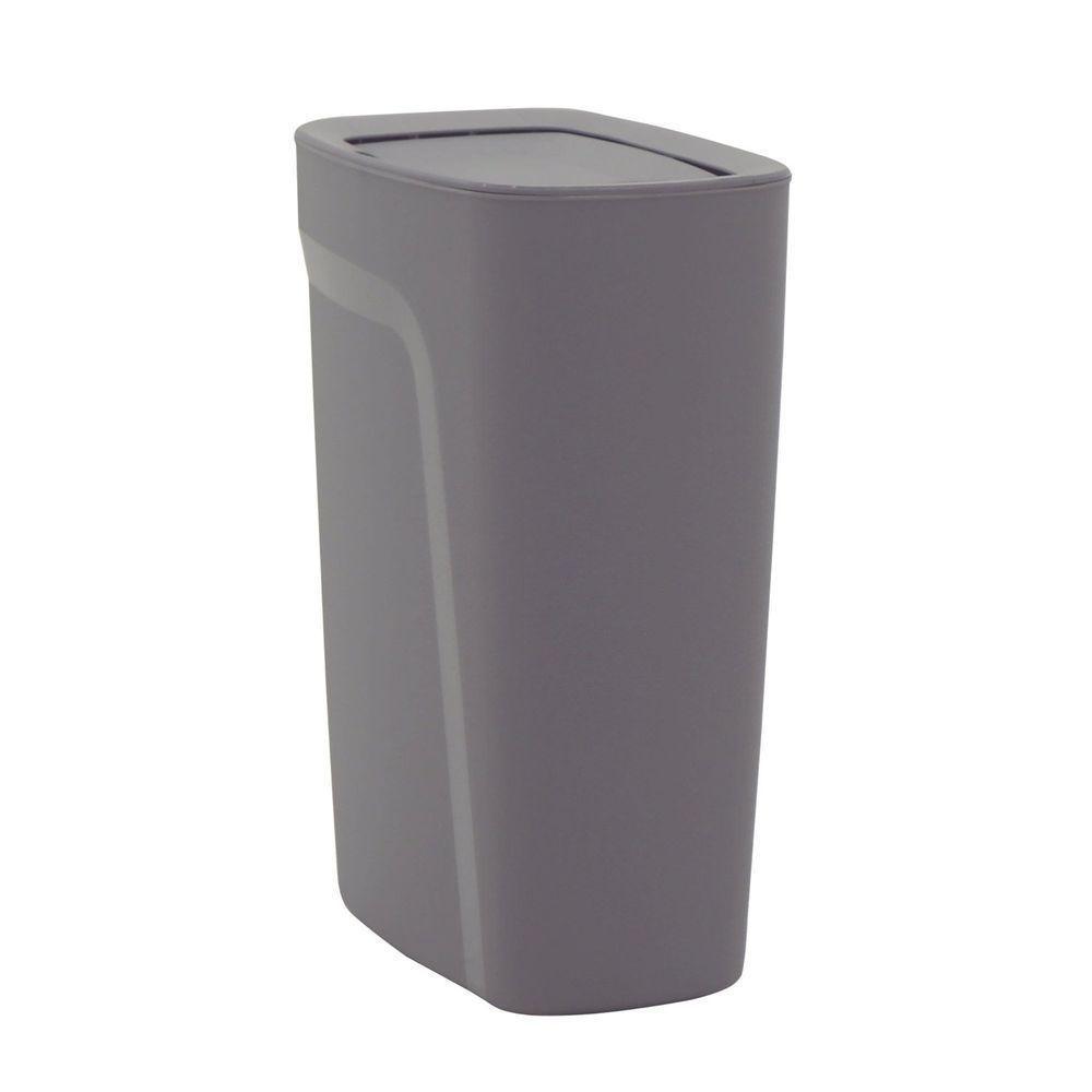Lixeira Tramontina Compact Em Polipropileno Cinza Com Tampa Basculante 10,5 L Tramontina - 1