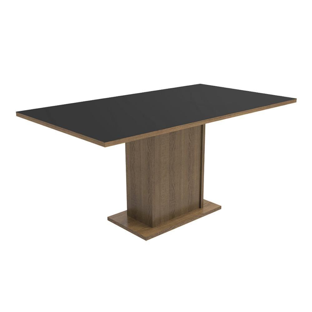Mesa Retangular Rustic/Preto Tampo de Madeira Madesa 5275 - 2
