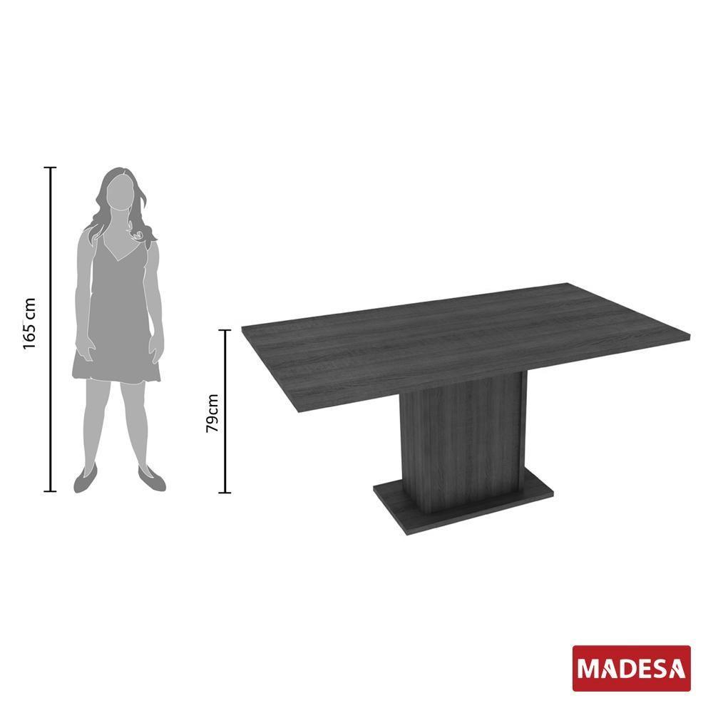 Mesa Retangular Rustic/Preto Tampo de Madeira Madesa 5275 - 6