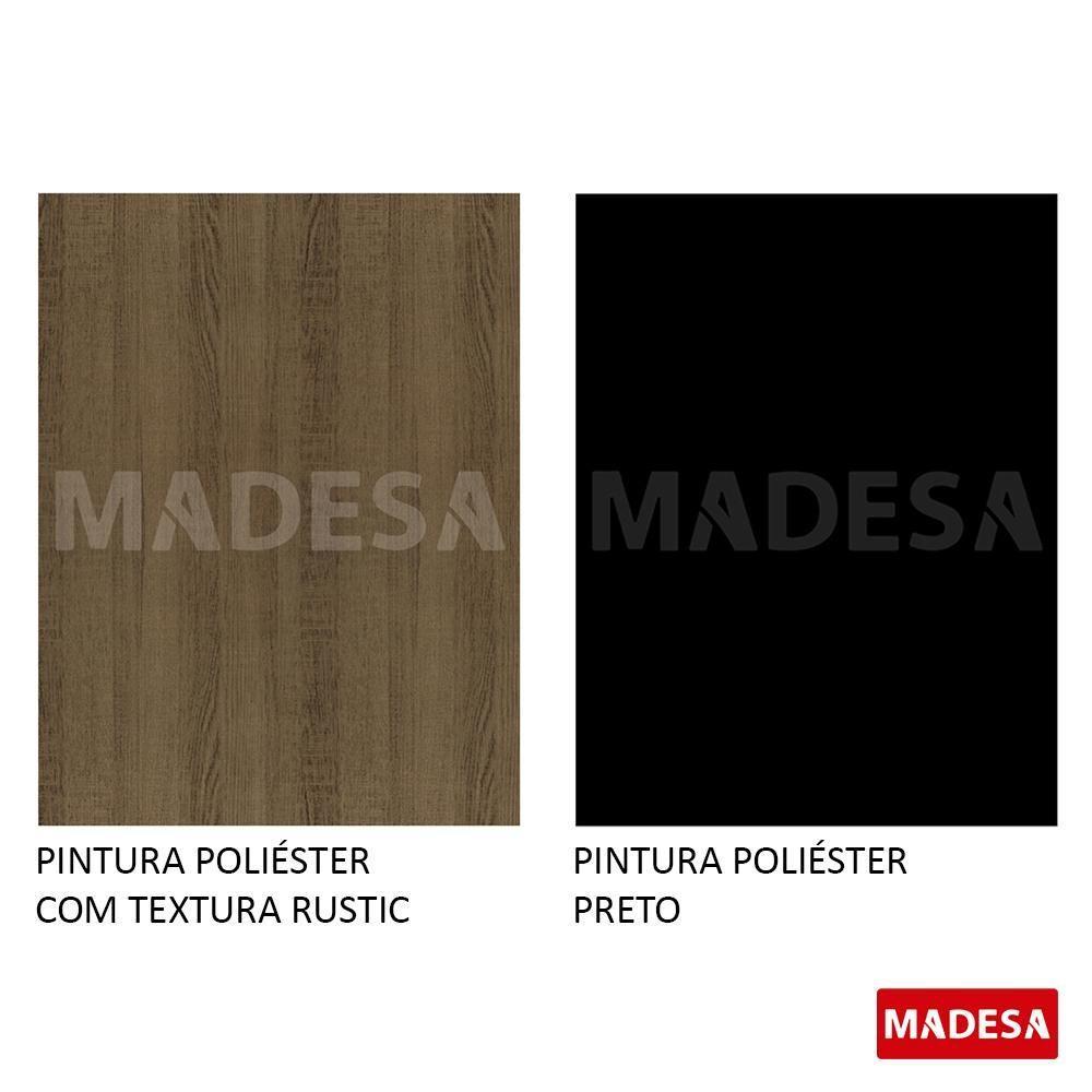 Mesa Retangular Rustic/Preto Tampo de Madeira Madesa 5275 - 8