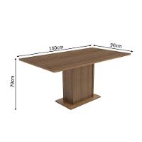 Mesa Retangular Rustic Tampo de Madeira Madesa 5275