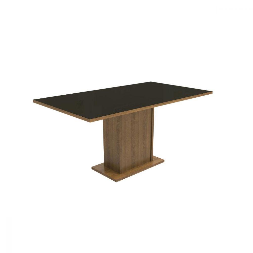 Mesa Retangular Rustic Preto Tampo de Vidro Madesa 5275 - 2