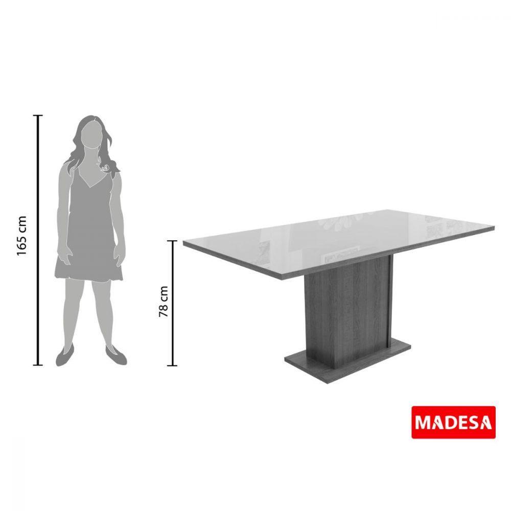 Mesa Retangular Rustic Preto Tampo de Vidro Madesa 5275 - 6