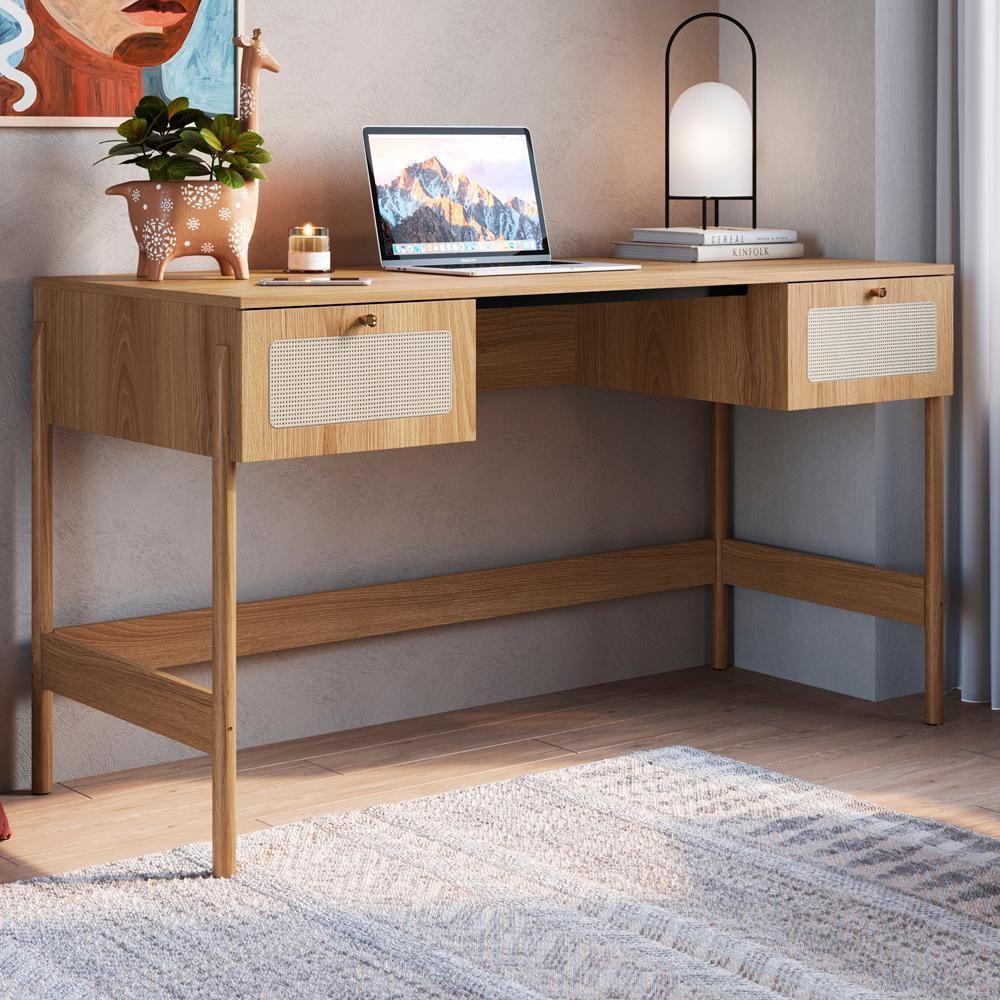 Escrivaninha 2 Gavetas Palhinha Linha Oslo Hanover Artesano - 8