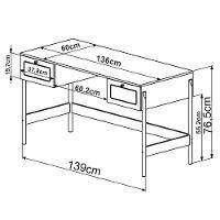 Escrivaninha 2 Gavetas Palhinha Linha Oslo Hanover Artesano - 6