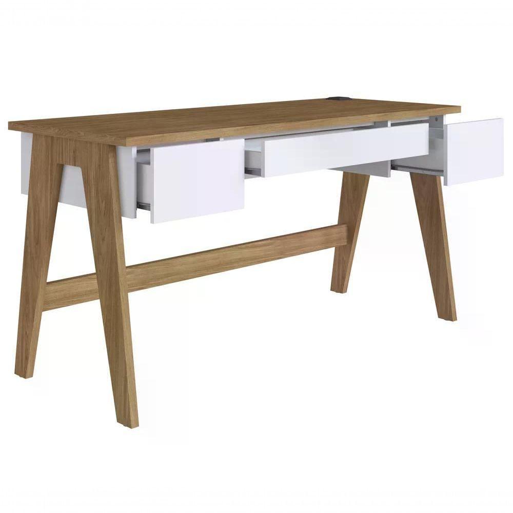 Escrivaninha Para Escritorio 26106 Linha Trend Hanover Off W - 8