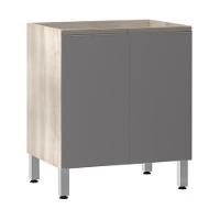 Balcão Sem Tampo 70cm Luci Legno Crem e Cinza Puro - 1