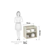 Balcão Sem Tampo 70cm Luci Legno Crem e Cinza Puro - 2