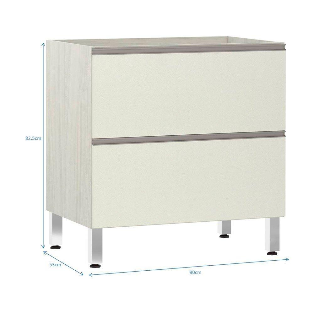 Balcão Sem Tampo 80cm Misto Basculante Luci Legno Crem e Kashmir - 2