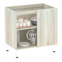 Balcão Sem Tampo De Canto Reto Luciane 80cm Lis Legno Crema Com - 3