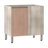 Balcão Sem Tampo Canto Reto Luciane 80cm Luci Legno Crem e Cumaru - 1