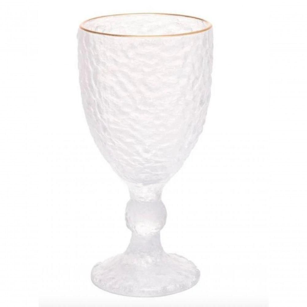 Taça De água Cristal Com Fio De Ouro 320 Ml - Lyor - 1