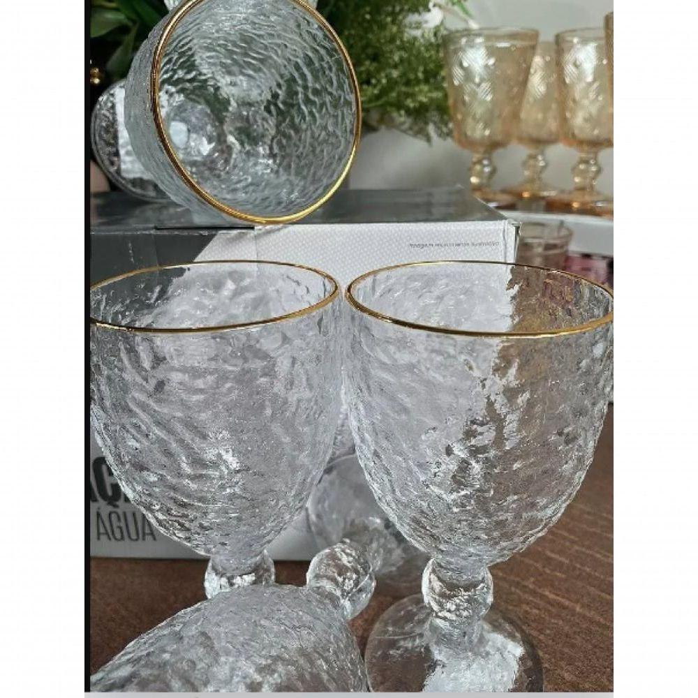 Taça De água Cristal Com Fio De Ouro 320 Ml - Lyor - 3