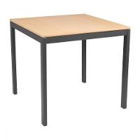 Mesa Quadrada Barcelona Em Multilaminado Natural Com Pernas Em Aço Acabamento Grafite 70 Cm - 1