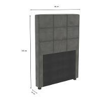 Cabeceira Estofada Solteiro 90cm Multimóveis Cr35159 Chumbo Chumbo - 2