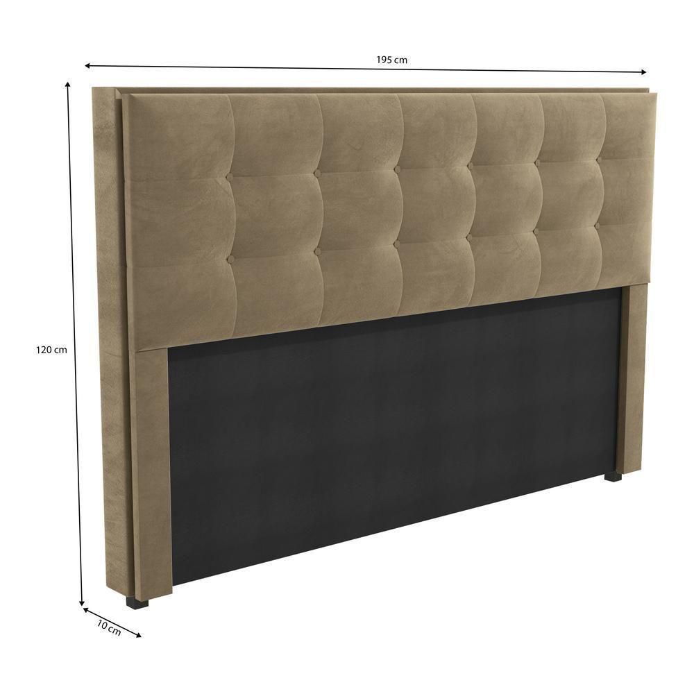 Cabeceira Estofada King 195cm Multimóveis Cr35164 Bege Bege - 2