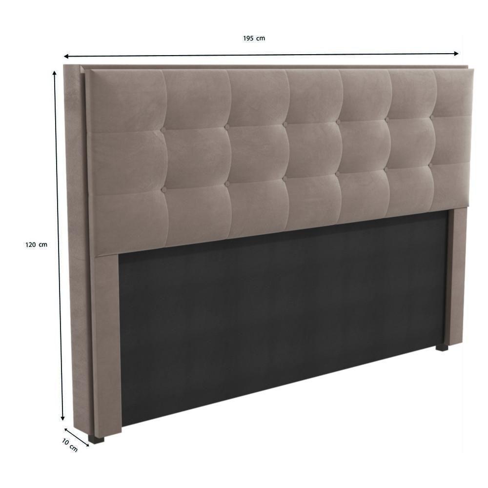 Cabeceira Estofada King 195cm Multimóveis Cr35164 Cinza Cinza - 2