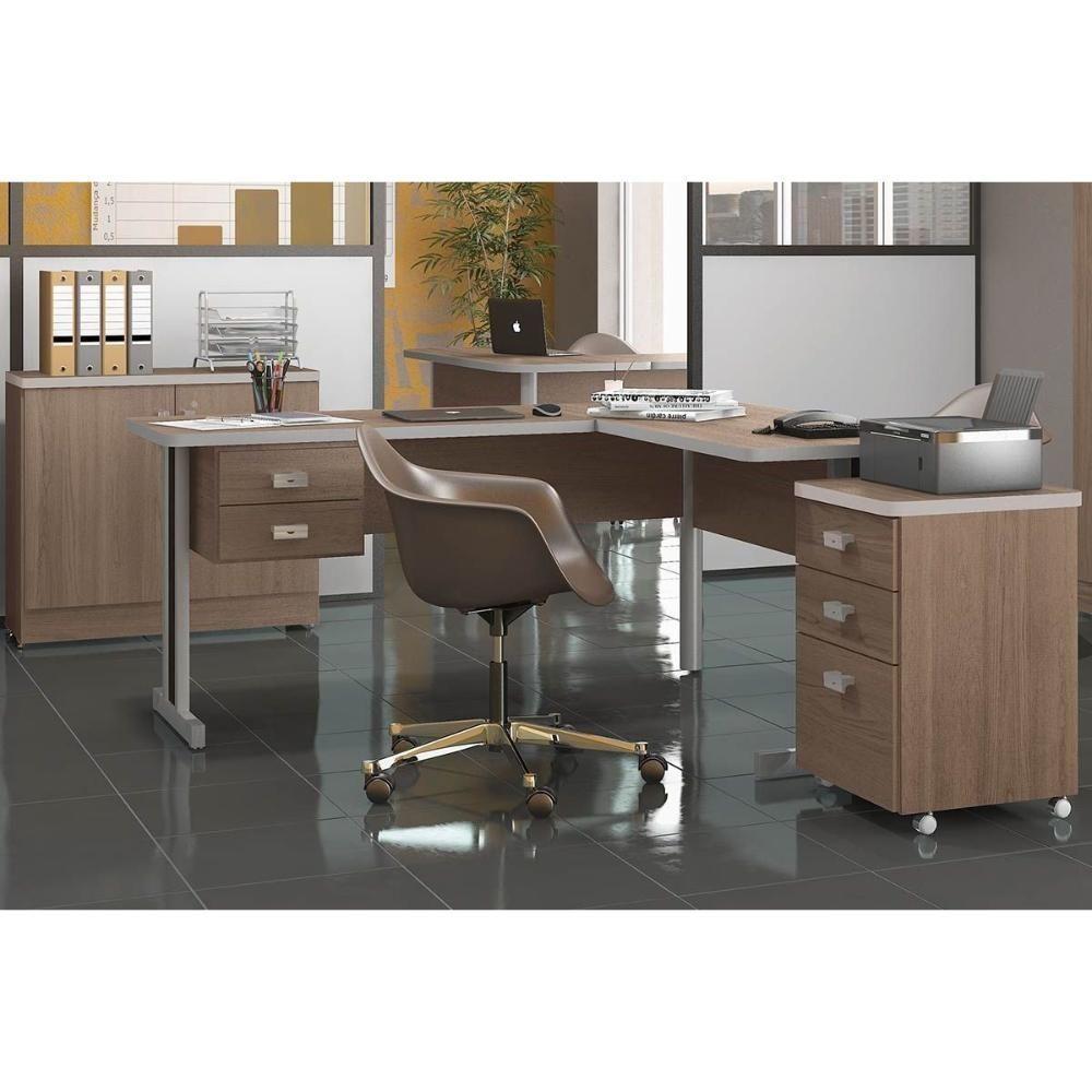 Multiuso Escritório  Versátil 2001 2 Gavetas e 1 c/ Chave Argila - Kappesberg - 2