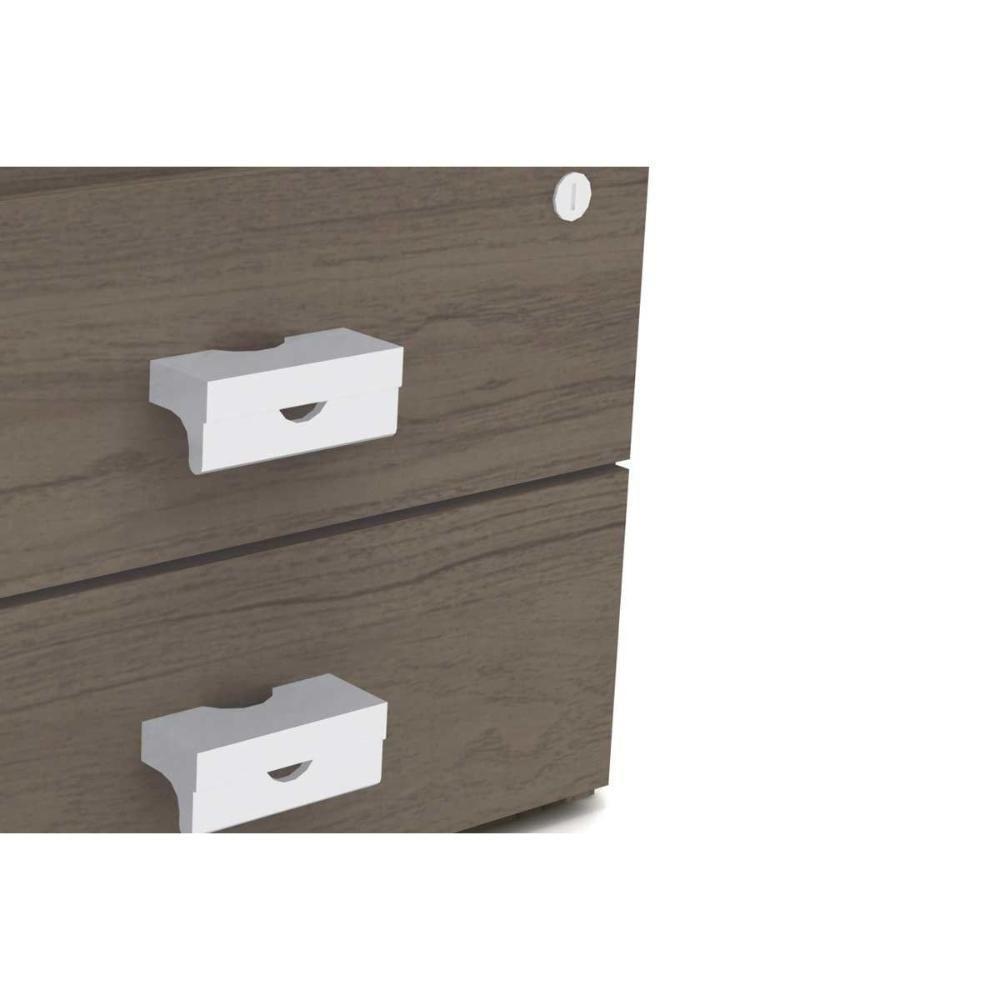 Multiuso Escritório  Versátil 2001 2 Gavetas e 1 c/ Chave Argila - Kappesberg - 4