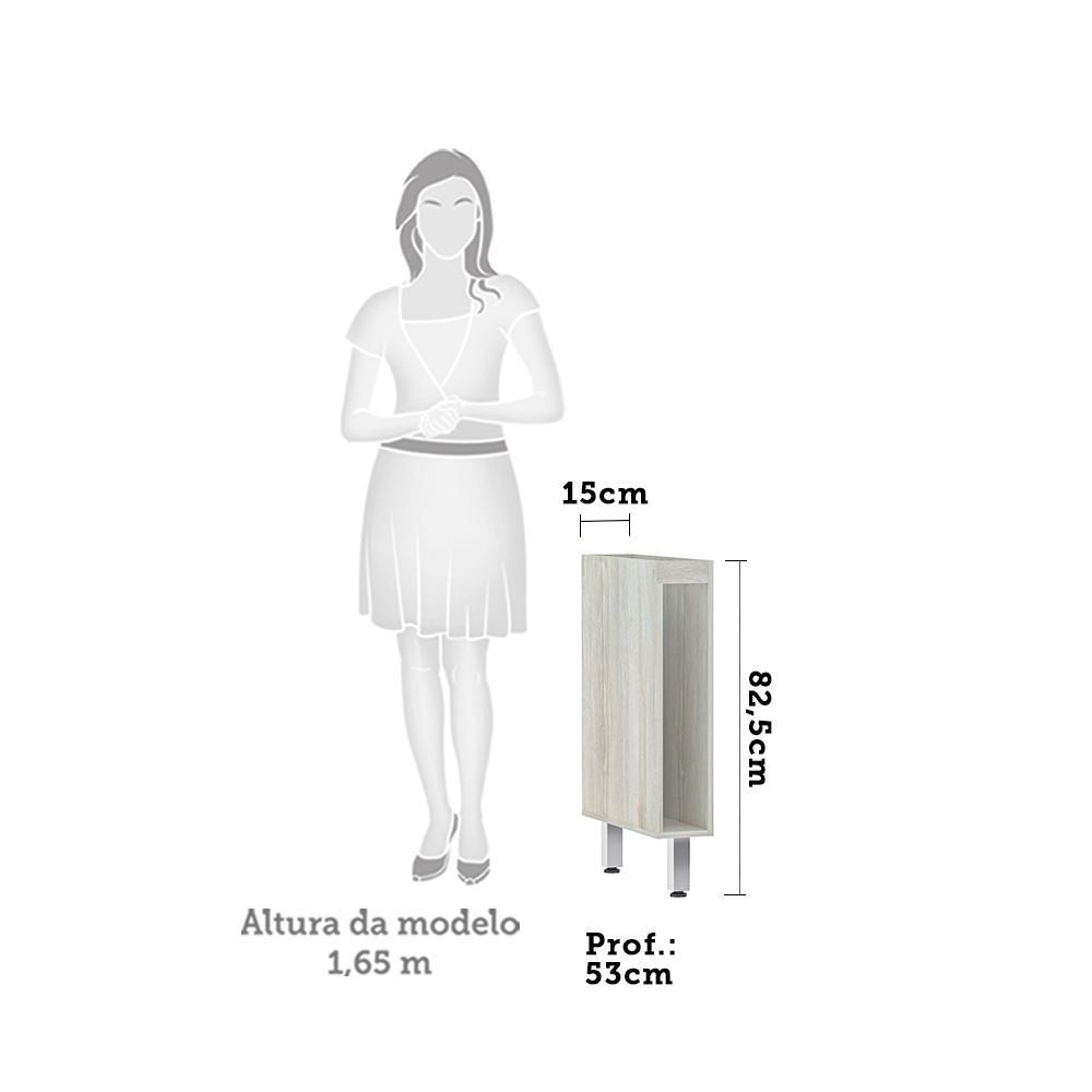 Balcão Sem Tampo 15cm Lis Legno Crem e Connect - 2