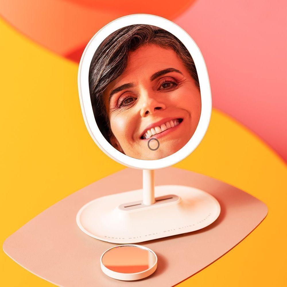 Espelho De Mesa Com Led E Aumento Brilho - 4