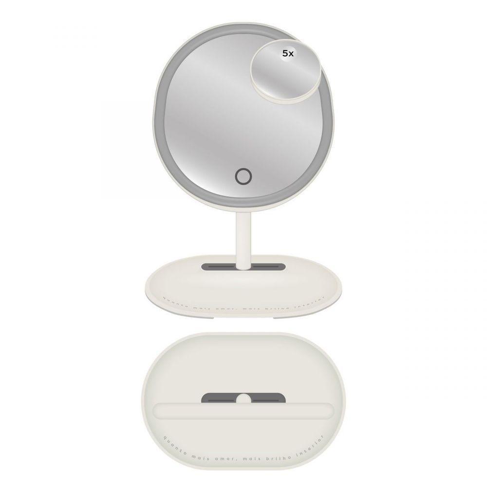 Espelho De Mesa Com Led E Aumento Brilho - 8