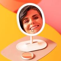 Espelho De Mesa Com Led E Aumento Brilho