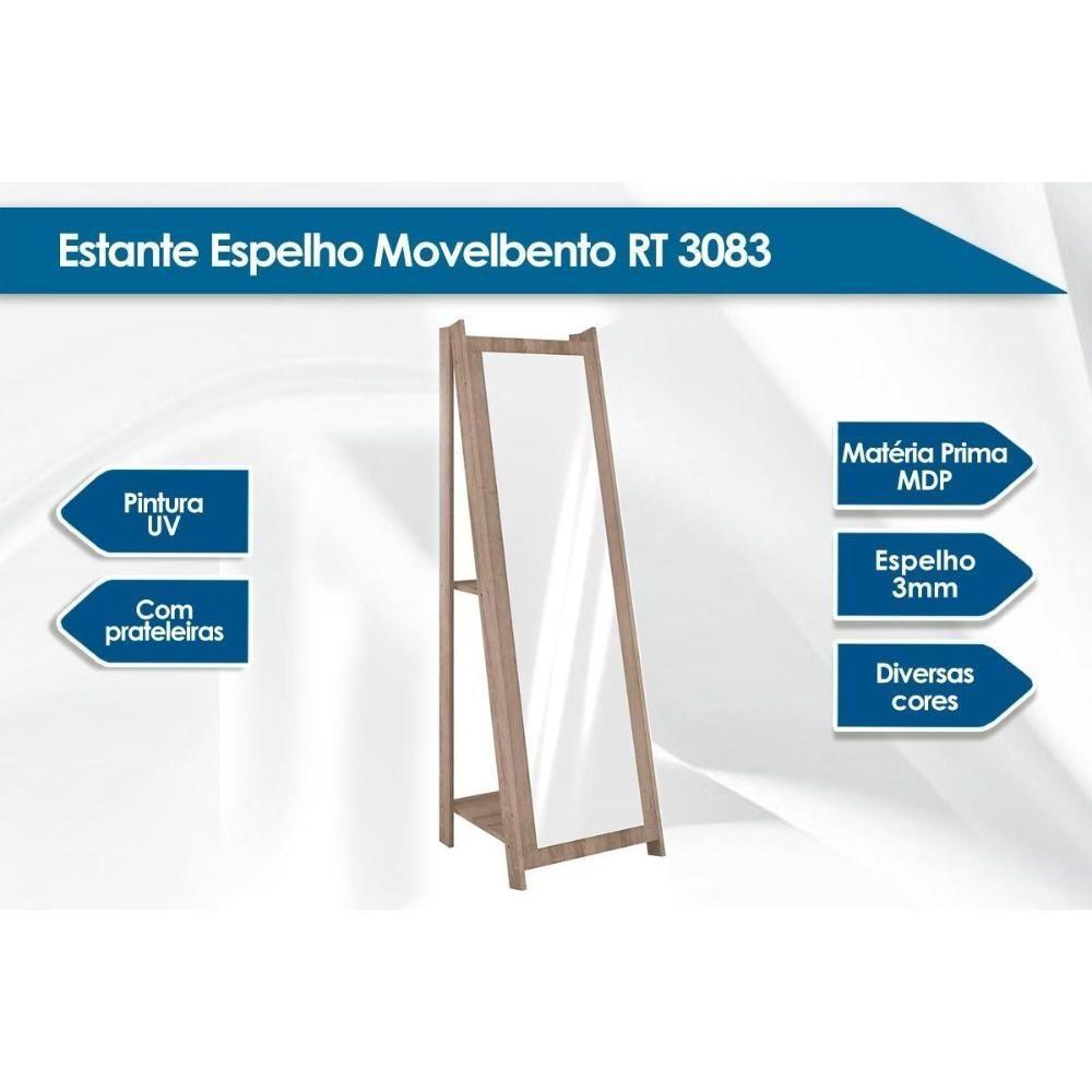 Multiuso Quarto Casal Espelho Rt 3083 Preto - Movelbento - 5