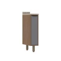 Balcão De Cozinha 20cm 1 Porta Com Tampo Aspen Luciane Móveis Vanilla Com Cinza Puro - 1