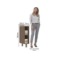 Balcão De Cozinha 20cm 1 Porta Com Tampo Aspen Luciane Móveis Vanilla Com Cinza Puro - 3