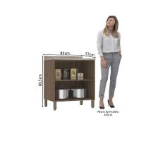 Balcão De Cozinha 80cm 2 Portas Com Tampo Aspen Luciane Móveis Vanilla Com Cinza Puro - 2