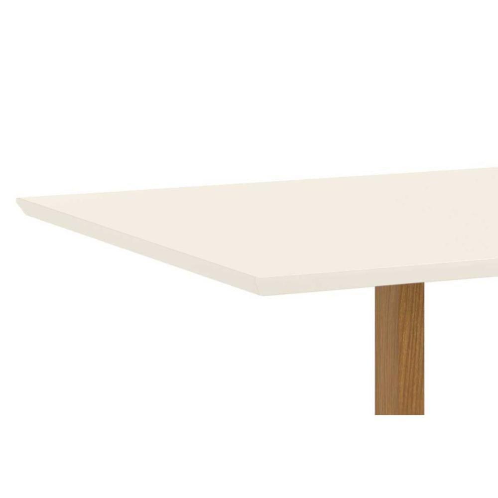 Mesa para Cozinha Natalí SC72 + Tampo Madeirado Reto 160x90cm Nature/Off White - Henn - 2