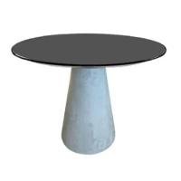 Mesa De Jantar Cone Cimento Queimado 110 Cm Tampo Laqueado Cor Preto - 1