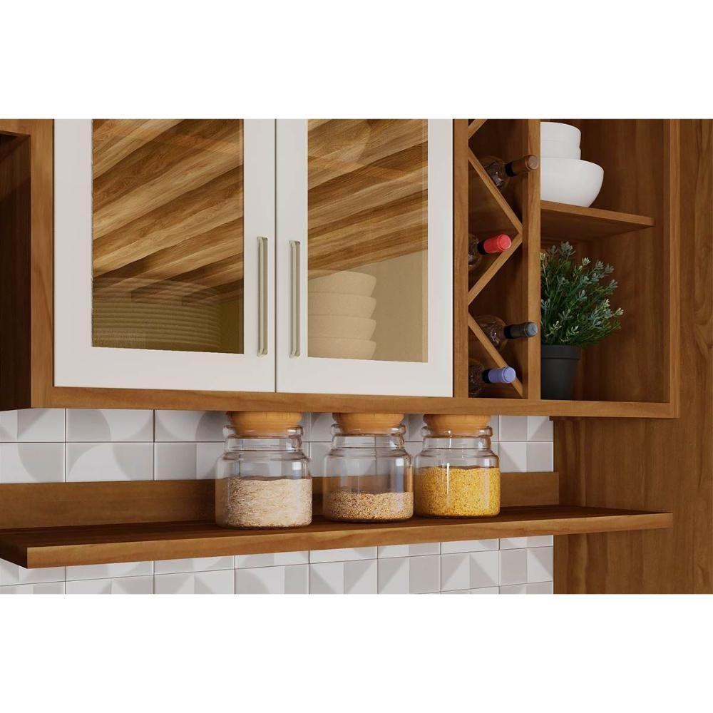 Multiuso de Cozinha Prateleira Tempranillo 120cm Amendoa/Off White - Ronipa - 4