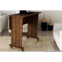 Mesa Multiuso Casal Dobrável ME4117 c/ Rodízios Nogal - Tecno Mobili - 1