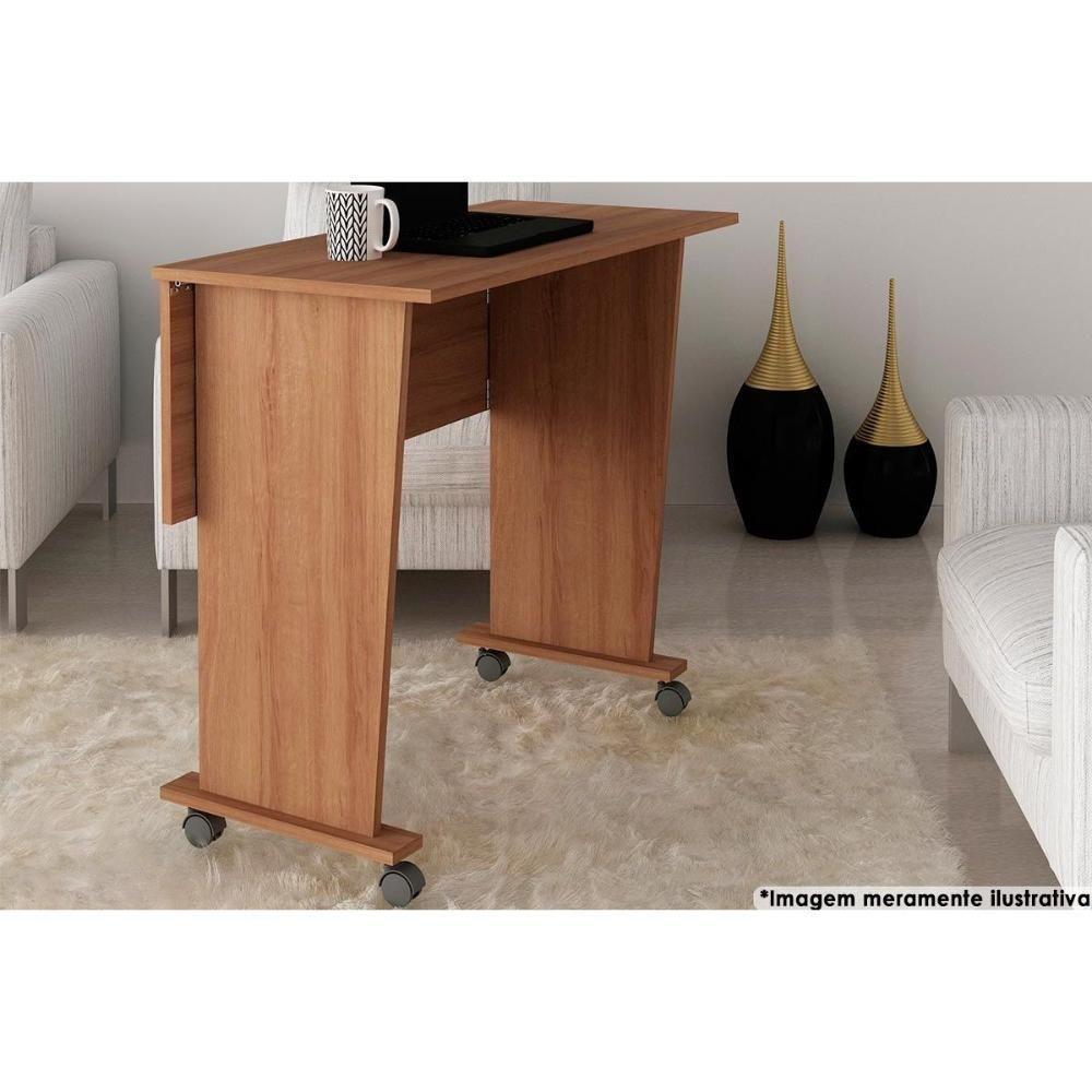 Mesa Multiuso Casal Dobrável ME4117 c/ Rodízios Amêndoa - Tecno Mobili - 1