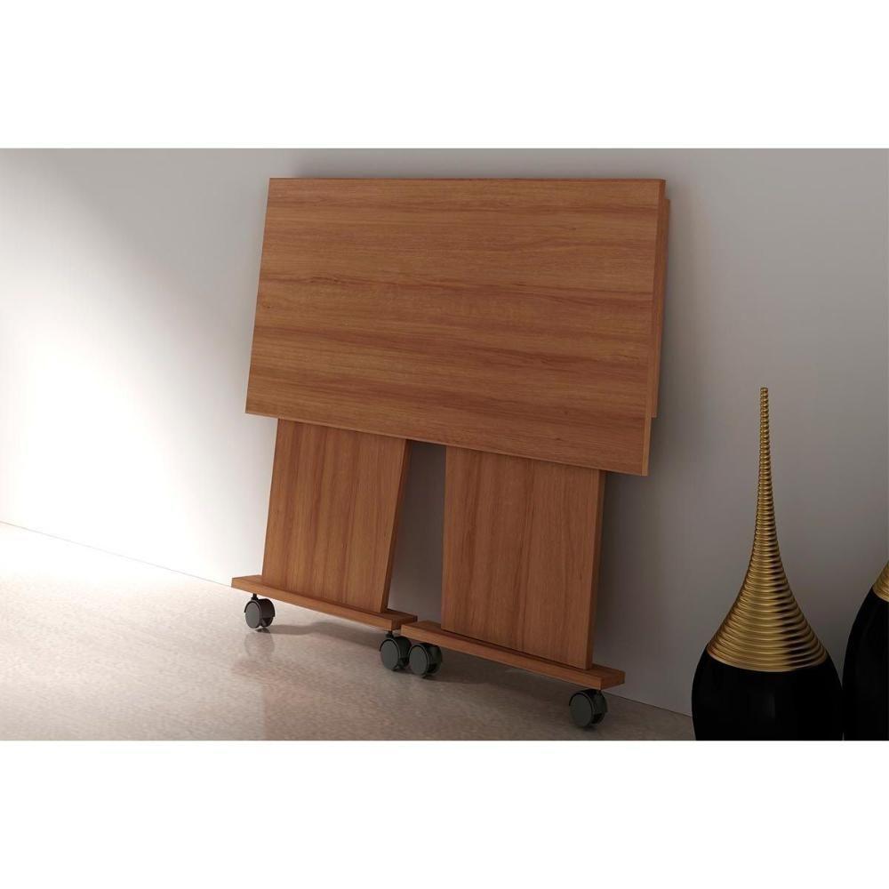 Mesa Multiuso Casal Dobrável ME4117 c/ Rodízios Amêndoa - Tecno Mobili - 7