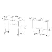 Mesa Multiuso Casal Dobrável ME4117 c/ Rodízios Amêndoa - Tecno Mobili - 6